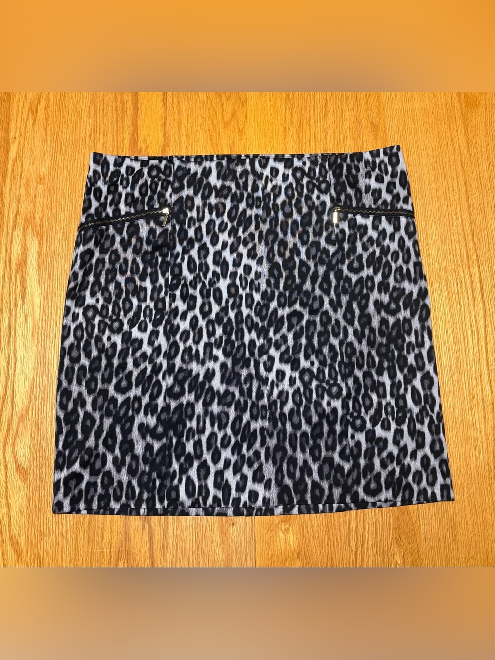 Alfani Leopard-Print Pencil Skirt - Black and Gray